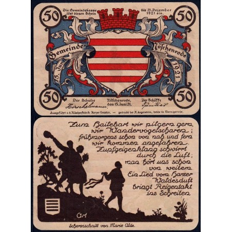 Allemagne - Notgeld - Nöschenrode - 50 pfennige - Type bleu - 15/06/1921 - Etat : SPL+