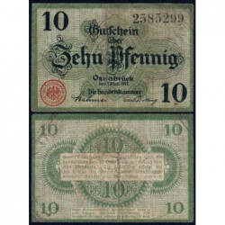 Allemagne - Notgeld - Osnabrück - 10 pfennig - 01/05/1917 - Etat : TB-