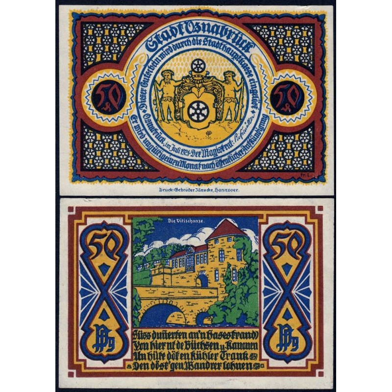 Allemagne - Notgeld - Osnabrück - 50 pfennig - 07/1921 - Etat : SPL