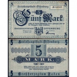 Allemagne - Notgeld - Offenburg - 5 mark - 22/10/1918 - Etat : TTB