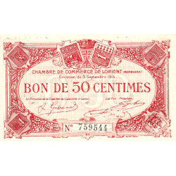 Lorient (Morbihan) - Pirot 75-17 - 50 centimes - Sans Série - 03/09/1915 - Etat : NEUF