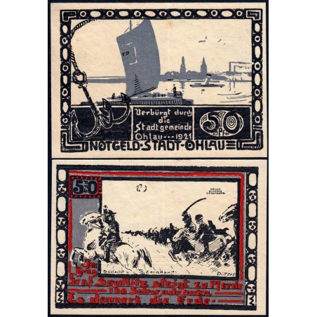 Pologne - Notgeld - Ohlau (Olawa) - 50 pfennig - 1921 - Etat : SPL