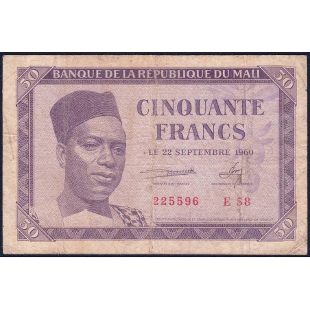 Mali - Pick 1 - 50 francs - Série E 58 - 1960 - Etat : TB