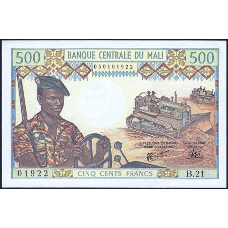 Mali - Pick 12e - 500 francs - Série B.21 - 1981 - Etat : SPL+