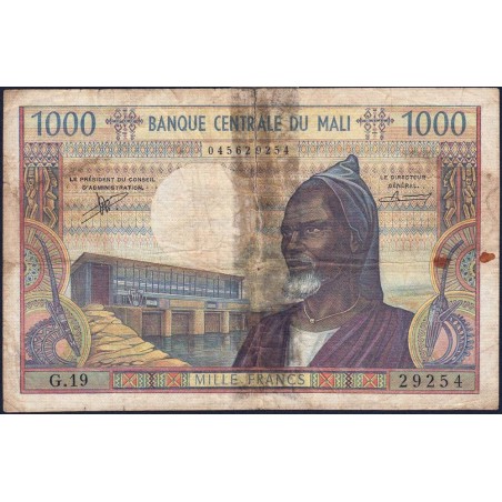 Mali - Pick 13b - 1'000 francs - Série G.19 - 1974 - Etat : B-