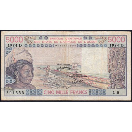 Mali - Pick 407Dd - 5'000 francs - Série C.6 - 1984 - Etat : TB