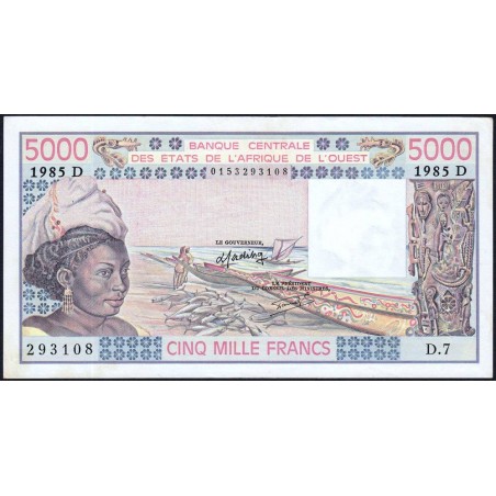 Mali - Pick 407Df - 5'000 francs - Série D.7 - 1985 - Etat : SUP+