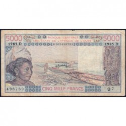 Mali - Pick 407Df - 5'000 francs - Série Q.7 - 1985 - Etat : TB-