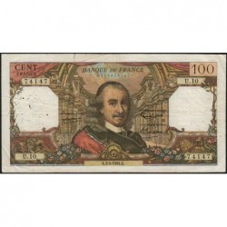 F 65-01 - 02/04/1964 - 100 francs - Corneille - Série U.10 - Numéro radar - Etat : TB-