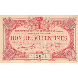 Lorient (Morbihan) - Pirot 75-38 - 50 centimes - Série F - 14/12/1921 - Etat : SUP