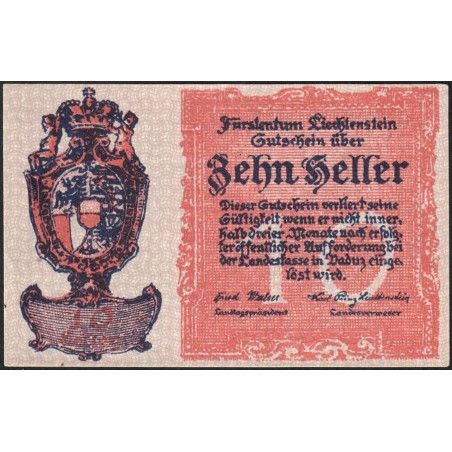 Liechtenstein - Pick 1 - 10 heller - 1920 - Etat : NEUF