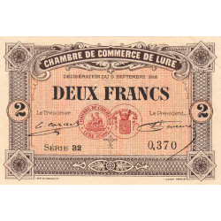 Lure - Pirot 76-30 - 2 francs - Série 32 - 09/09/1918 - Etat : SUP+