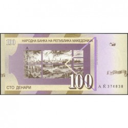 Macédoine - Pick 16a - 100 denars - Série A Ќ - 08/09/1996 - Etat : NEUF