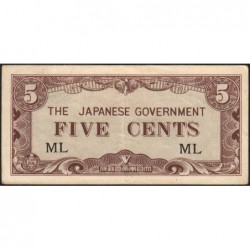 Malaisie Britannique - Gouv. Japonais - Pick M 2a - 5 cents - Série ML - 1942 - Etat : TTB