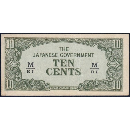 Malaisie Britannique - Gouv. Japonais - Pick M 3b - 10 cents - Série M/BI - 1942 - Etat : TTB+