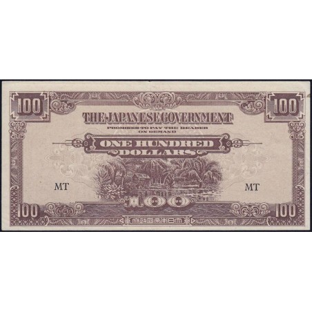 Malaisie Britannique - Gouv. Japonais - Pick M 8b - 100 dollars - Série MT - 1944 - Etat : TTB+