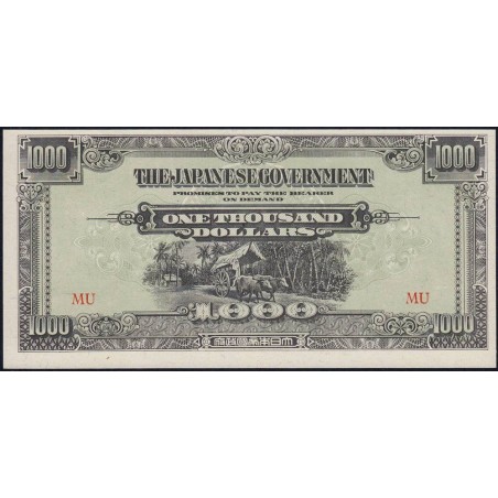 Malaisie Britannique - Gouv. Jap. - Pick M 10b - 1'000 dollars - Série MU - 1945 - Etat : pr.NEUF
