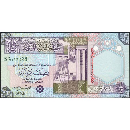 Libye - Pick 63 - 1/2 dinar - Série 5D/15 - 2002 - Etat : NEUF