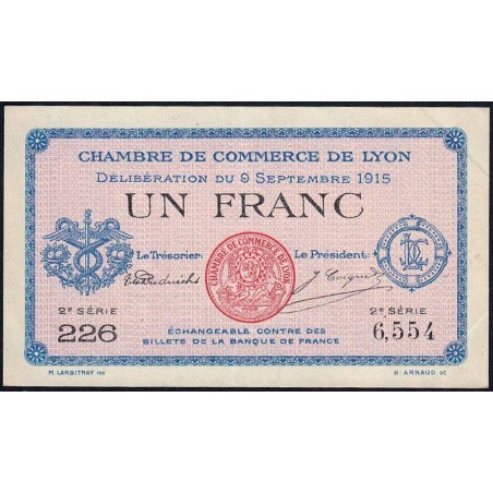 Lyon - Pirot 77-6 - 1 franc - 2e série 226 - 09/09/1915 - Etat : SUP+