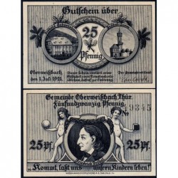 Allemagne - Notgeld - Oberweissbach - 25 pfennig - 01/07/1921 - Etat : NEUF