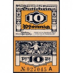 Allemagne - Notgeld - Plauen - 10 pfennig - Série A - 1921 - Etat : NEUF