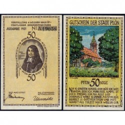 Allemagne - Notgeld - Plön - 50 pfennige - Série A - 1921 - Etat : NEUF