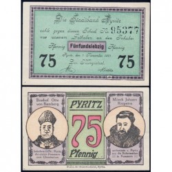 Pologne - Notgeld - Pyritz (Pyrzyce) - 75 pfennig - Type 2 - 01/11/1921 - Etat : SPL