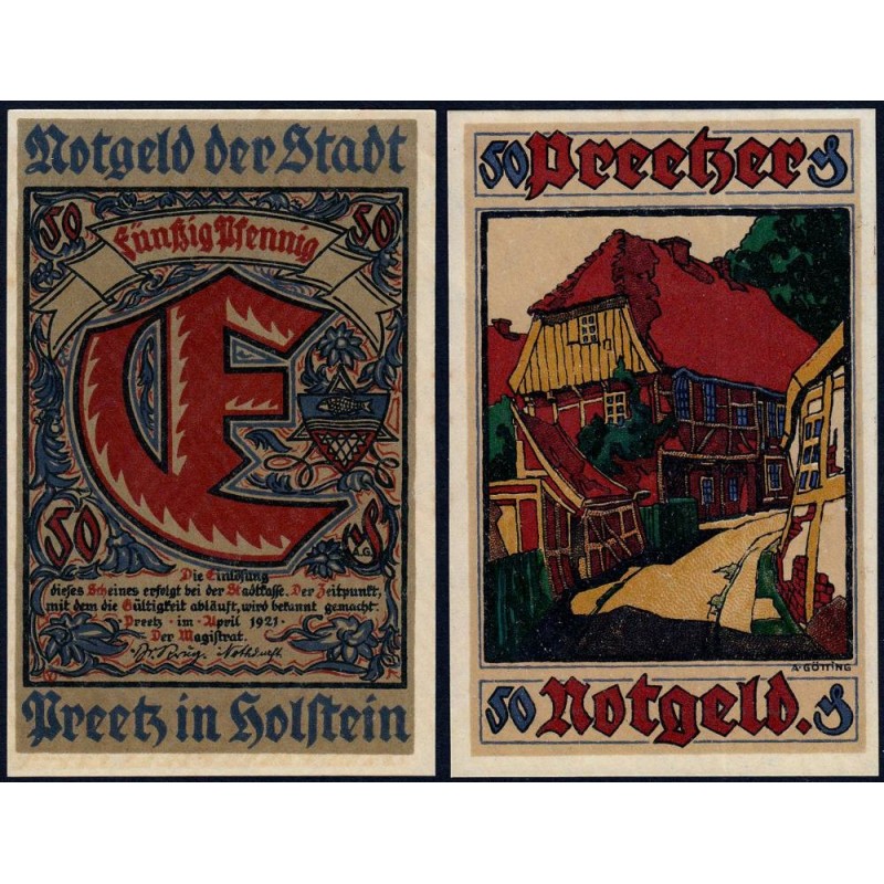 Allemagne - Notgeld - Preetz - 50 pfennig - Lettre E - 04/1921 - Etat : NEUF