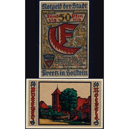 Allemagne - Notgeld - Preetz - 50 pfennig - Lettre E - 04/1921 - Etat : NEUF
