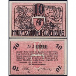 Allemagne - Notgeld - Oldenburg-in-Holstein - 10 pfennig - Série J - 01/12/1918 - Etat : SUP+