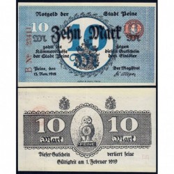 Allemagne - Notgeld - Peine - 10 mark - Série B - 15/11/1918 - Etat : NEUF