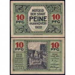 Allemagne - Notgeld - Peine - 10 pfennig - 03/06/1920 - Etat : TTB+