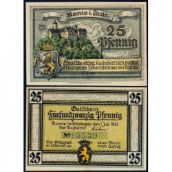 Allemagne - Notgeld - Ranis-in-Thüringen - 25 pfennig - 01/07/1921 - Etat : NEUF