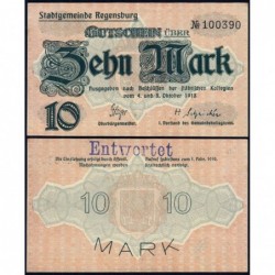 Allemagne - Notgeld - Regensburg - 10 mark - 08/10/1918 - Etat : SPL