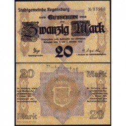 Allemagne - Notgeld - Regensburg - 20 mark - 08/10/1918 - Etat : NEUF