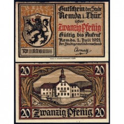Allemagne - Notgeld - Remda - 20 pfennig - 01/07/1921 - Etat : TTB