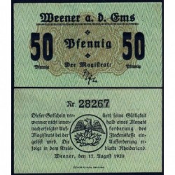 Allemagne - Notgeld - Weener-an-der-Ems - 50 pfennig - 17/08/1920 - Etat : SPL