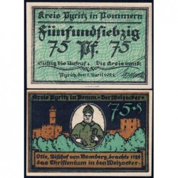 Pologne - Notgeld - Pyritz (Pyrzyce) - 75 pfennig - 01/04/1921 - Etat : NEUF
