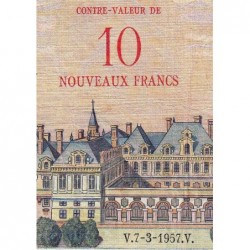 F 53-01 - 07-03/1957 - 10 nouv. francs sur 1000 francs - Richelieu - Série J.333 - Etat : TB-