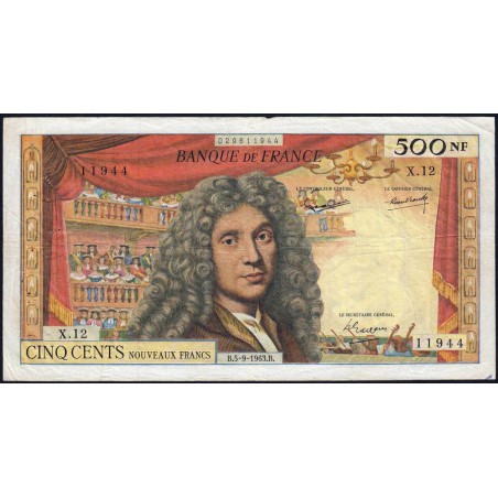 F 60-05 - 05/09/1963 - 500 nouv. francs - Molière - Série X.12 - Etat : TB+