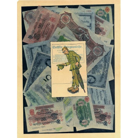 Allemagne - Affiche caricaturale sur l'hyperinflation monétaire - 1924 - Etat : SUP