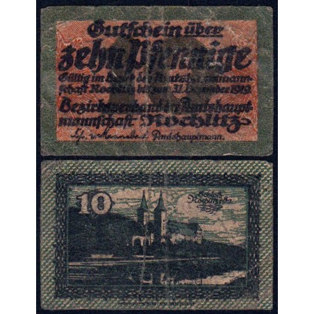 Allemagne - Notgeld - Rochlitz - 10 pfennig - 1919 - Etat : TB