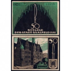 Allemagne - Notgeld - Saalfeld - 50 pfennig - 15/04/1921 - Etat : SPL
