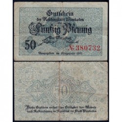 Allemagne - Notgeld - Wiesbaden - 50 pfennig - 1917 - Etat : TB