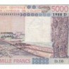 Mali - Pick 407Da - 5'000 francs - Série D.10 - 1988 - Etat : TB
