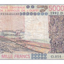 Mali - Pick 407Dk - 5'000 francs - Série O.014 - 1992 - Etat : TB-