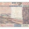 Mali - Pick 407Dk - 5'000 francs - Série O.014 - 1992 - Etat : TB