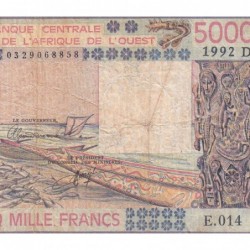 Mali - Pick 407Dl - 5'000 francs - Série E.014 - 1992 - Etat : B+