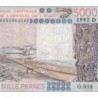 Mali - Pick 407Dl - 5'000 francs - Série G.014 - 1992 - Etat : TB