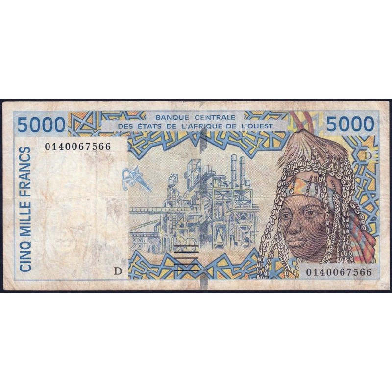 Mali - Pick 413Dj - 5'000 francs - 2001 - Etat : TB-